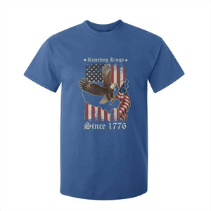 Funny Rejecting Kings Since 1776 T Shirt For Kid Vintage American Flag Bald Eagle TS11 Royal Blue Print Your Wear