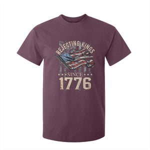 Funny Rejecting Kings Since 1776 T Shirt For Kid Vintage American Flag TS11 Maroon Print Your Wear