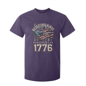 Funny Rejecting Kings Since 1776 T Shirt For Kid Vintage American Flag TS11 Purple Print Your Wear