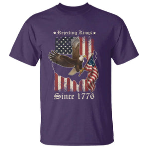 Funny Rejecting Kings Since 1776 T Shirt Vintage American Flag Bald Eagle TS11 Purple Print Your Wear