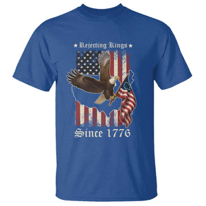 Funny Rejecting Kings Since 1776 T Shirt Vintage American Flag Bald Eagle TS11 Royal Blue Print Your Wear