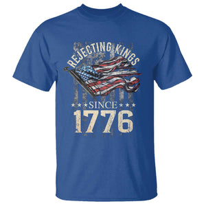 Funny Rejecting Kings Since 1776 T Shirt Vintage American Flag TS11 Royal Blue Print Your Wear