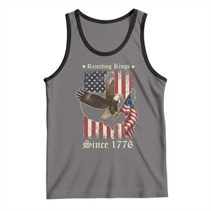 Funny Rejecting Kings Since 1776 Tank Top Vintage American Flag Bald Eagle TS11 Deep Heather Black Print Your Wear