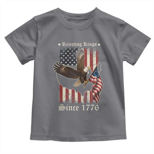 Funny Rejecting Kings Since 1776 Toddler T Shirt Vintage American Flag Bald Eagle TS11 Charcoal Print Your Wear