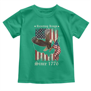 Funny Rejecting Kings Since 1776 Toddler T Shirt Vintage American Flag Bald Eagle TS11 Irish Green Print Your Wear