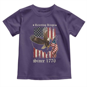 Funny Rejecting Kings Since 1776 Toddler T Shirt Vintage American Flag Bald Eagle TS11 Purple Print Your Wear