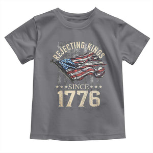 Funny Rejecting Kings Since 1776 Toddler T Shirt Vintage American Flag TS11 Charcoal Print Your Wear