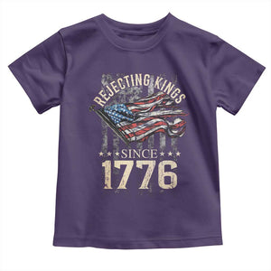 Funny Rejecting Kings Since 1776 Toddler T Shirt Vintage American Flag TS11 Purple Print Your Wear