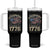 Funny Rejecting Kings Since 1776 Tumbler With Handle Vintage American Flag TS11 One Size: 40 oz Black Print Your Wear