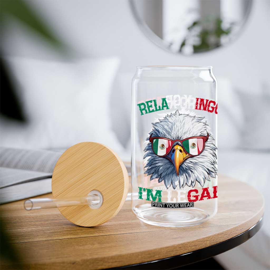 Funny Relax Gringo Im Legal Glass Can Cinco De Mayo Mexican Immigrant Bald Eagle TS11 Print Your Wear