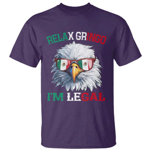 Funny Relax Gringo Im Legal T Shirt Cinco De Mayo Mexican Immigrant Bald Eagle TS11 Purple Print Your Wear