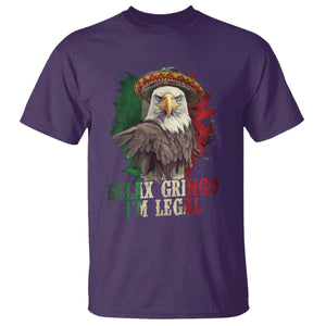 Funny Relax Gringo I'm Legal T Shirt Cinco De Mayo Mexican Immigrant Eagle TS11 Purple Print Your Wear