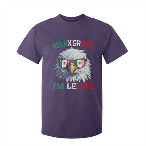 Funny Relax Gringo Im Legal T Shirt For Kid Cinco De Mayo Mexican Immigrant Bald Eagle TS11 Purple Print Your Wear