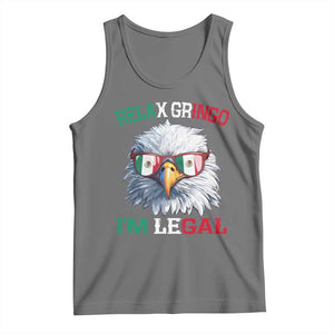 Funny Relax Gringo I'm Legal Tank Top Cinco De Mayo Mexican Immigrant Bald Eagle TS11 Black Heather Print Your Wear