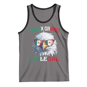 Funny Relax Gringo I'm Legal Tank Top Cinco De Mayo Mexican Immigrant Bald Eagle TS11 Deep Heather Black Print Your Wear