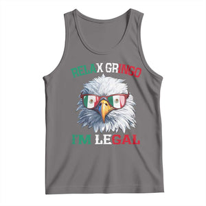Funny Relax Gringo I'm Legal Tank Top Cinco De Mayo Mexican Immigrant Bald Eagle TS11 Deep Heather Print Your Wear