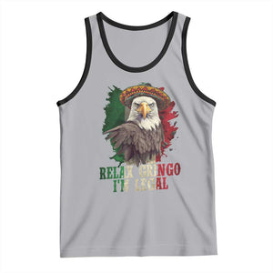 Funny Relax Gringo I'm Legal Tank Top Cinco De Mayo Mexican Immigrant Eagle TS11 Athletic Heather Black Print Your Wear