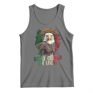 Funny Relax Gringo I'm Legal Tank Top Cinco De Mayo Mexican Immigrant Eagle TS11 Black Heather Print Your Wear