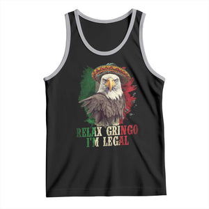 Funny Relax Gringo I'm Legal Tank Top Cinco De Mayo Mexican Immigrant Eagle TS11 Black Athletic Heather Print Your Wear