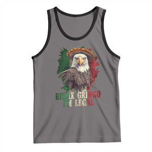 Funny Relax Gringo I'm Legal Tank Top Cinco De Mayo Mexican Immigrant Eagle TS11 Deep Heather Black Print Your Wear