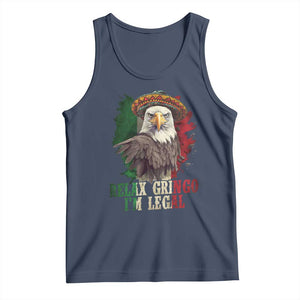 Funny Relax Gringo I'm Legal Tank Top Cinco De Mayo Mexican Immigrant Eagle TS11 Navy Print Your Wear
