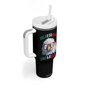 Funny Relax Gringo Im Legal Tumbler With Handle Cinco De Mayo Mexican Immigrant Bald Eagle TS11 Print Your Wear