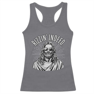 Funny Religious Christian Jesus Meme Racerback Tank Top Rizzin Indeed TS11 Charcoal Print Your Wear