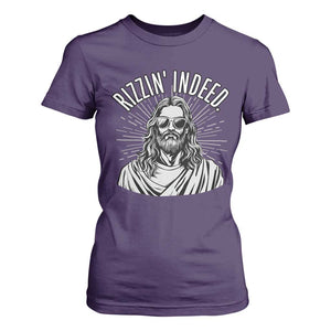 Funny Religious Christian Jesus Meme T Shirt For Women Rizzin Indeed TS11 Purple Print Your Wear