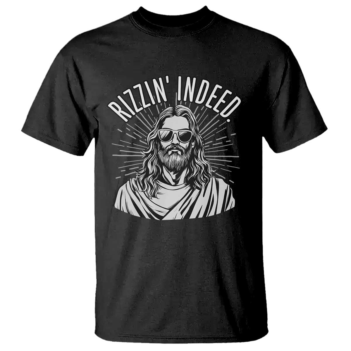 Funny Religious Christian Jesus Meme T Shirt Rizzin Indeed TS11 Black Print Your Wear