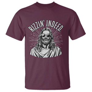 Funny Religious Christian Jesus Meme T Shirt Rizzin Indeed TS11 Maroon Print Your Wear
