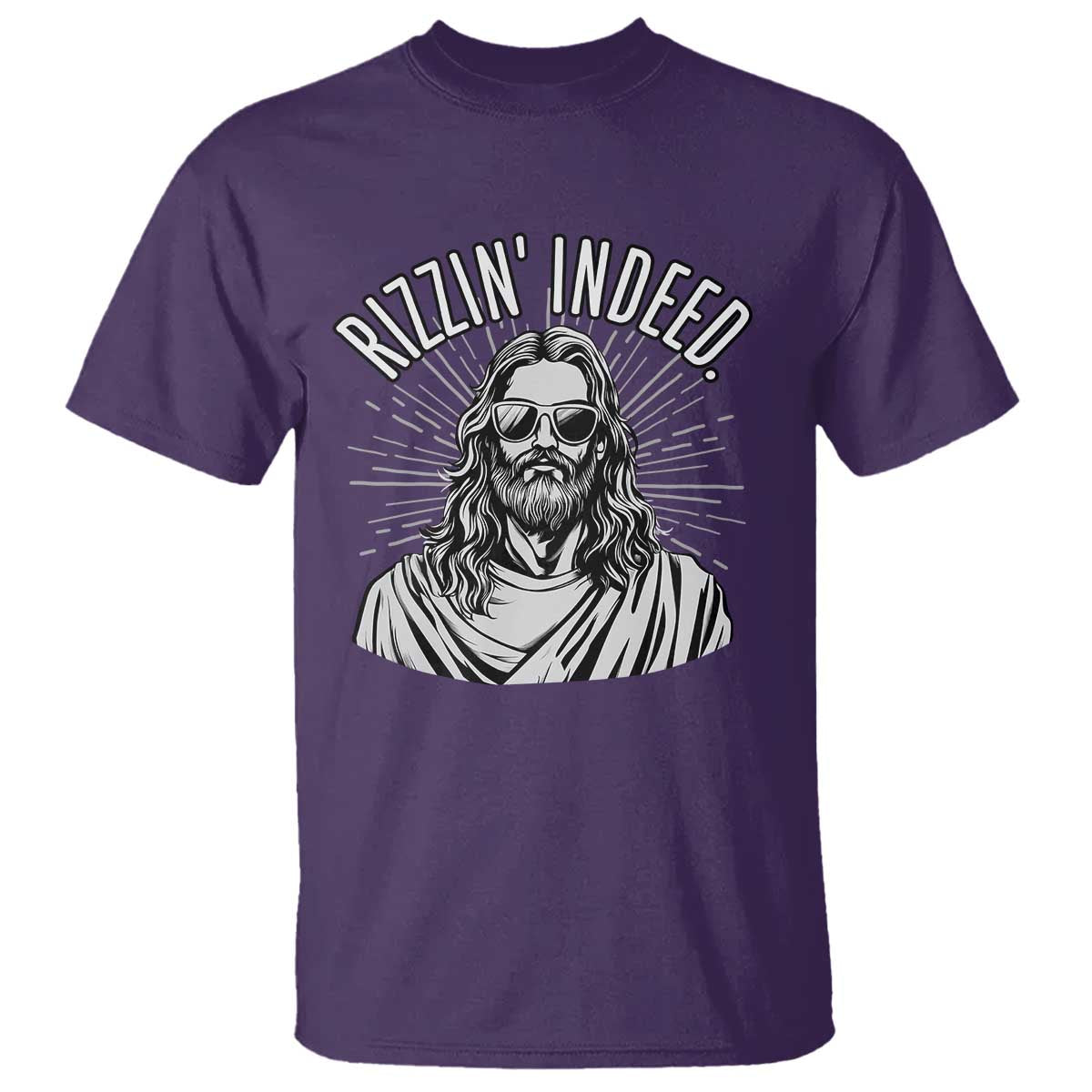Funny Religious Christian Jesus Meme T Shirt Rizzin Indeed TS11 Purple Print Your Wear
