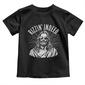 Funny Religious Christian Jesus Meme Toddler T Shirt Rizzin Indeed TS11 Black Print Your Wear