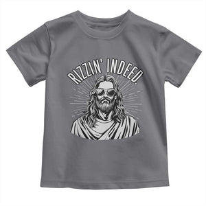 Funny Religious Christian Jesus Meme Toddler T Shirt Rizzin Indeed TS11 Charcoal Print Your Wear