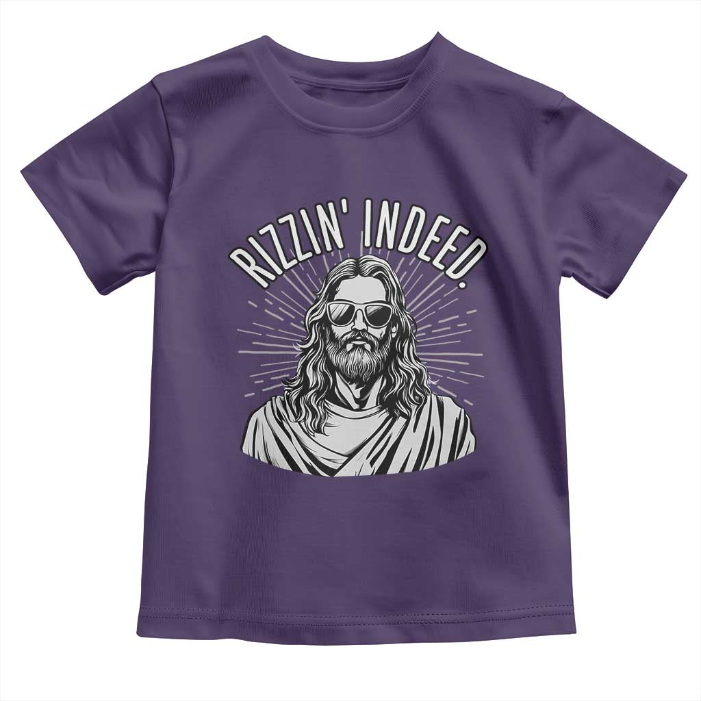 Funny Religious Christian Jesus Meme Toddler T Shirt Rizzin Indeed TS11 Purple Print Your Wear