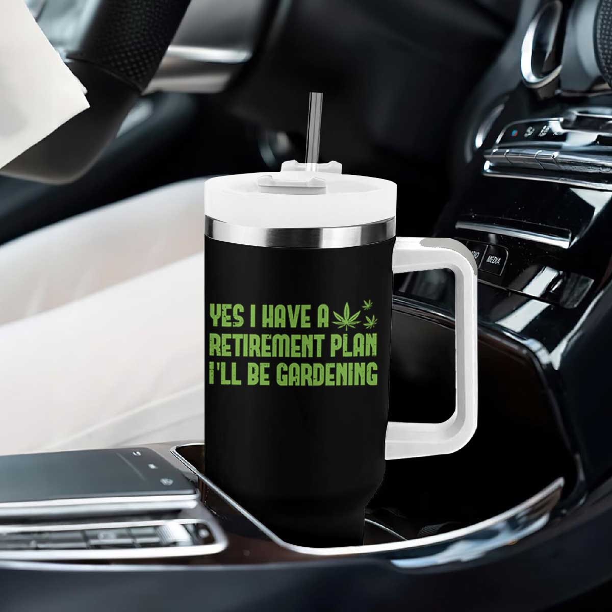 Funny Retired Weed Lovers Tumbler With Handle I Have a Retirement Plan Gardening Marijuana 420 Gift TS10 Print Your Wear