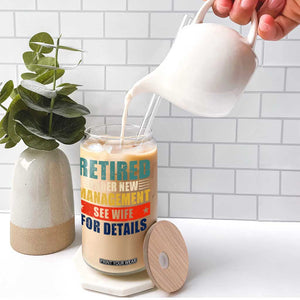 Funny Retirement Gifts Glass Can Retired Under New Management See Wife for Details TS10 Print Your Wear