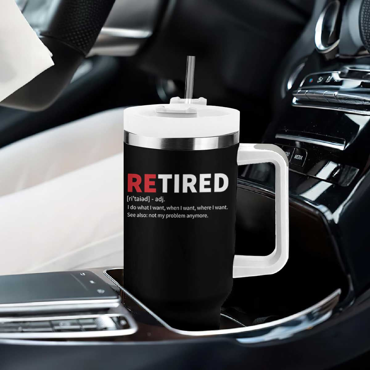 Funny Retirement Gifts Tumbler With Handle Retired Not My Problem Anymore I Do What I Want TS10 Print Your Wear