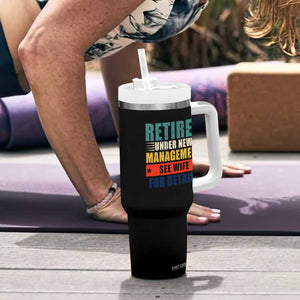 Funny Retirement Gifts Tumbler With Handle Retired Under New Management See Wife for Details TS10 Print Your Wear