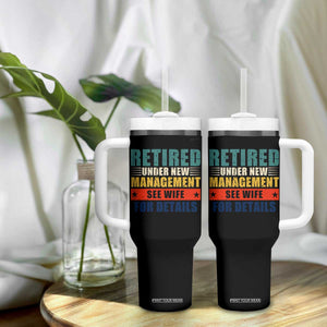 Funny Retirement Gifts Tumbler With Handle Retired Under New Management See Wife for Details TS10 Print Your Wear