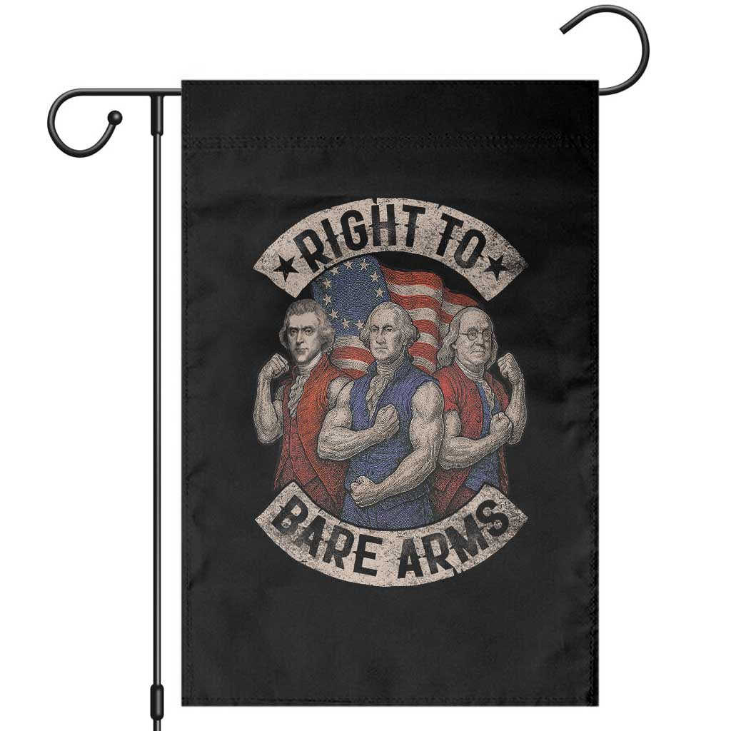 Funny Right to Bare Arms Founding Fathers Garden Flag 4th of July Patriotic Celebrations TS10 Black Print Your Wear