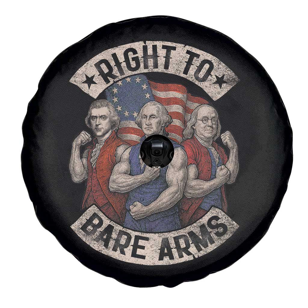 Funny Right to Bare Arms Founding Fathers Spare Tire Cover 4th of July Patriotic Celebrations TS10 Print Your Wear