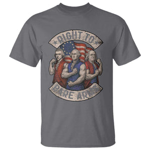 Funny Right to Bare Arms Founding Fathers T Shirt 4th of July Patriotic Celebrations TS10 Charcoal Print Your Wear