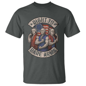 Funny Right to Bare Arms Founding Fathers T Shirt 4th of July Patriotic Celebrations TS10 Dark Heather Print Your Wear
