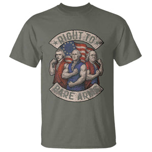 Funny Right to Bare Arms Founding Fathers T Shirt 4th of July Patriotic Celebrations TS10 Military Green Print Your Wear