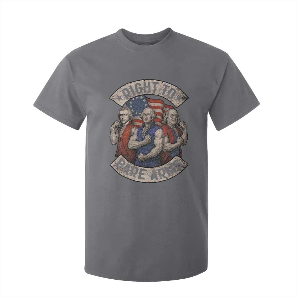 Funny Right to Bare Arms Founding Fathers T Shirt For Kid 4th of July Patriotic Celebrations TS10 Charcoal Print Your Wear
