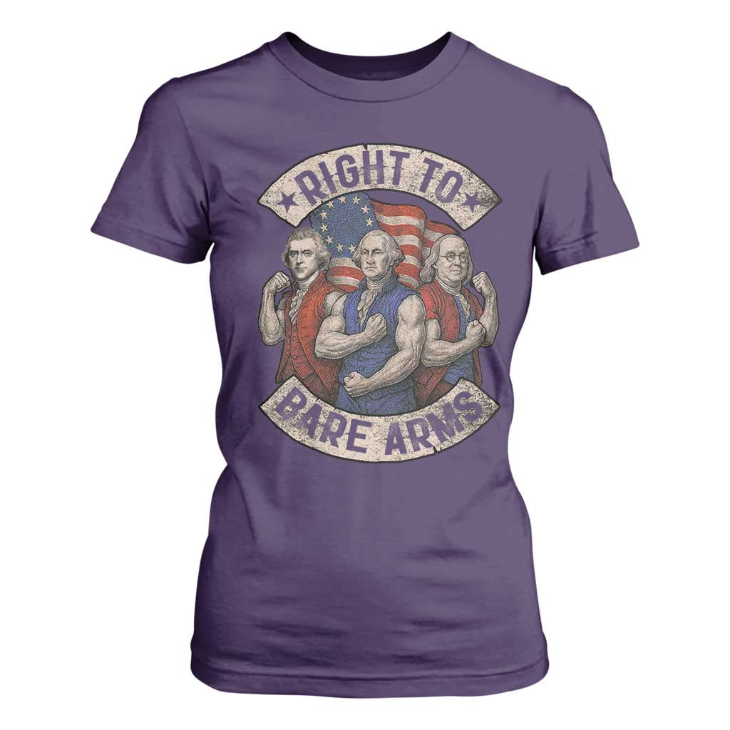Funny Right to Bare Arms Founding Fathers T Shirt For Women 4th of July Patriotic Celebrations TS10 Purple Print Your Wear