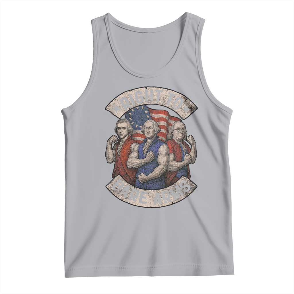 Funny Right to Bare Arms Founding Fathers Tank Top 4th of July Patriotic Celebrations TS10 Athletic Heather Print Your Wear