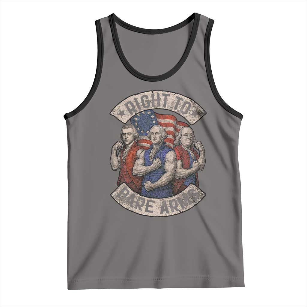 Funny Right to Bare Arms Founding Fathers Tank Top 4th of July Patriotic Celebrations TS10 Deep Heather Black Print Your Wear