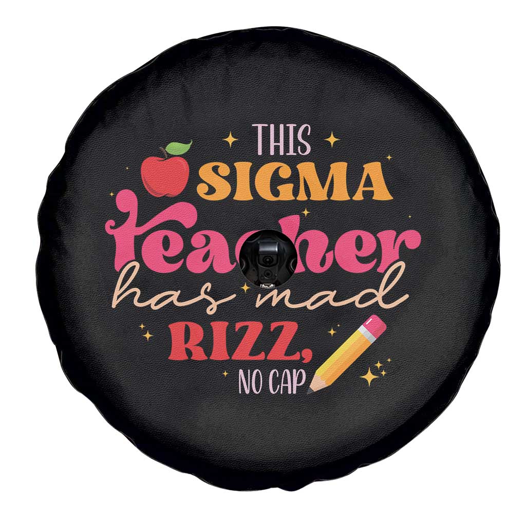 Funny Rizz Teacher Spare Tire Cover This Sigma Teacher Has Mad Rizz No Cap TS11 Print Your Wear