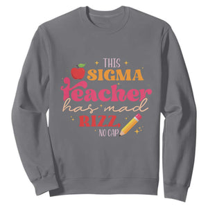 Funny Rizz Teacher Sweatshirt This Sigma Teacher Has Mad Rizz No Cap TS11 Charcoal Print Your Wear